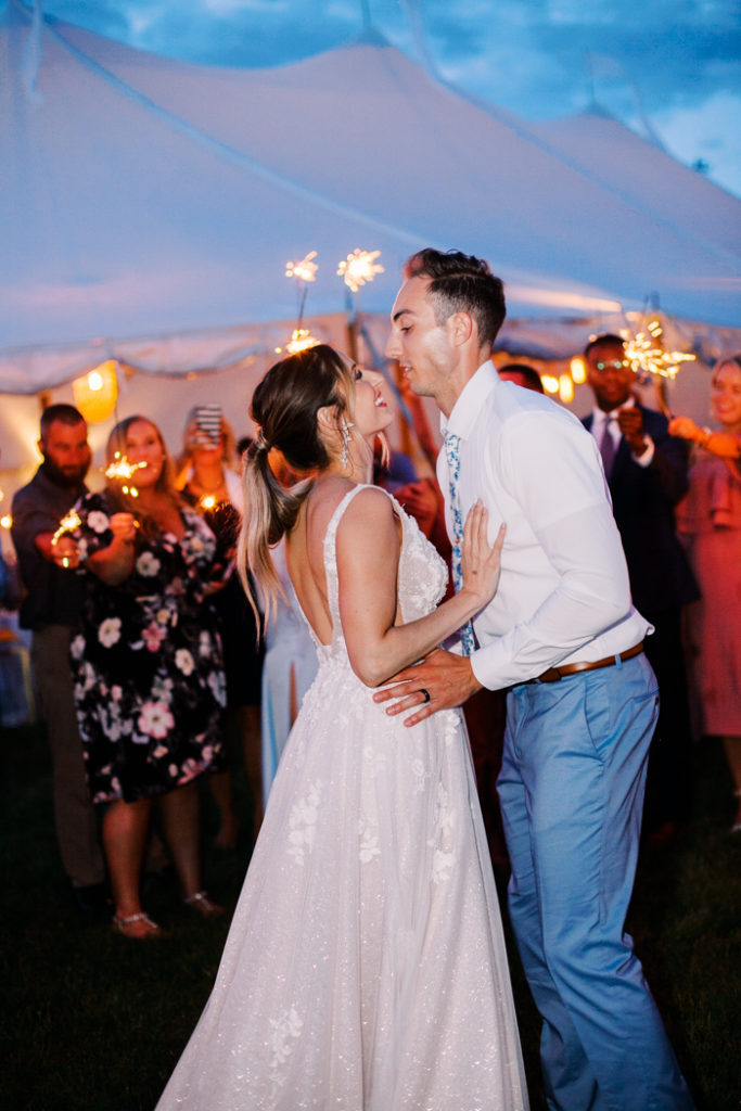 Maine wedding photography, sparklers