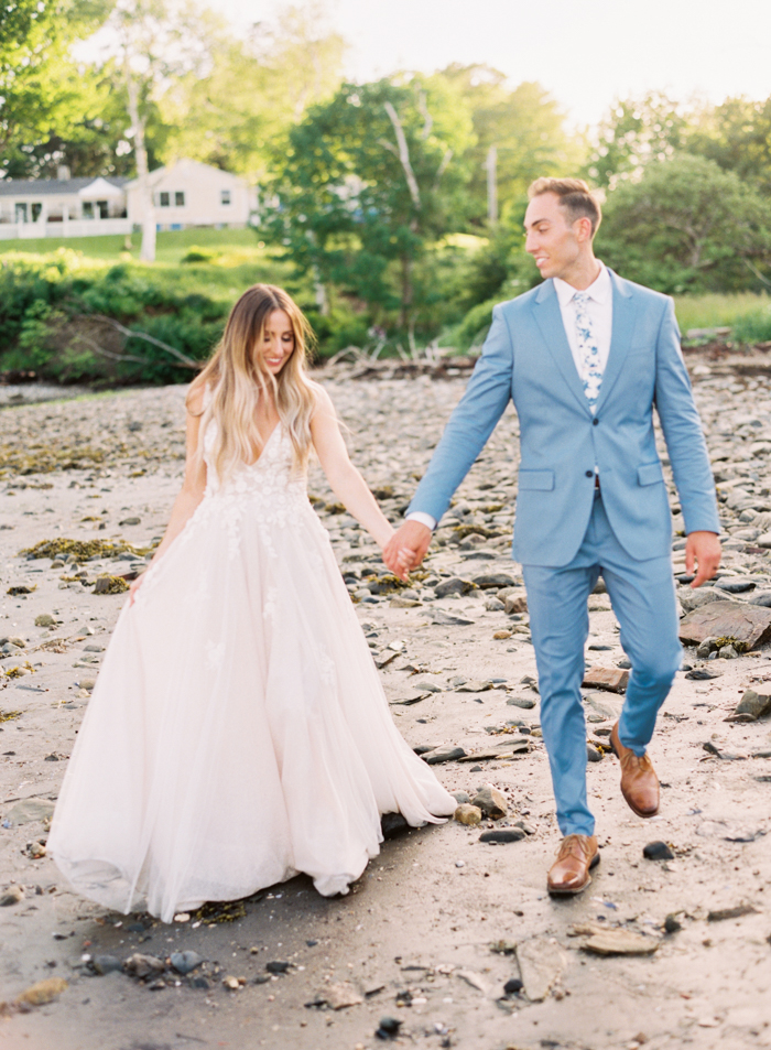 Maine wedding photography, beach bridal portraits