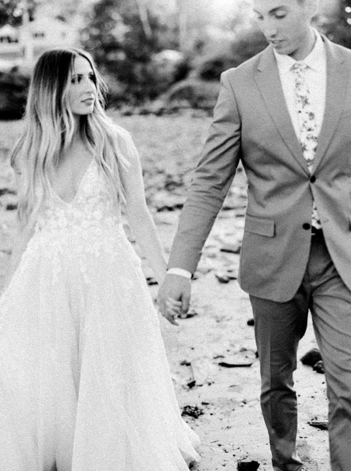 Maine wedding photography, beach bridal portraits
